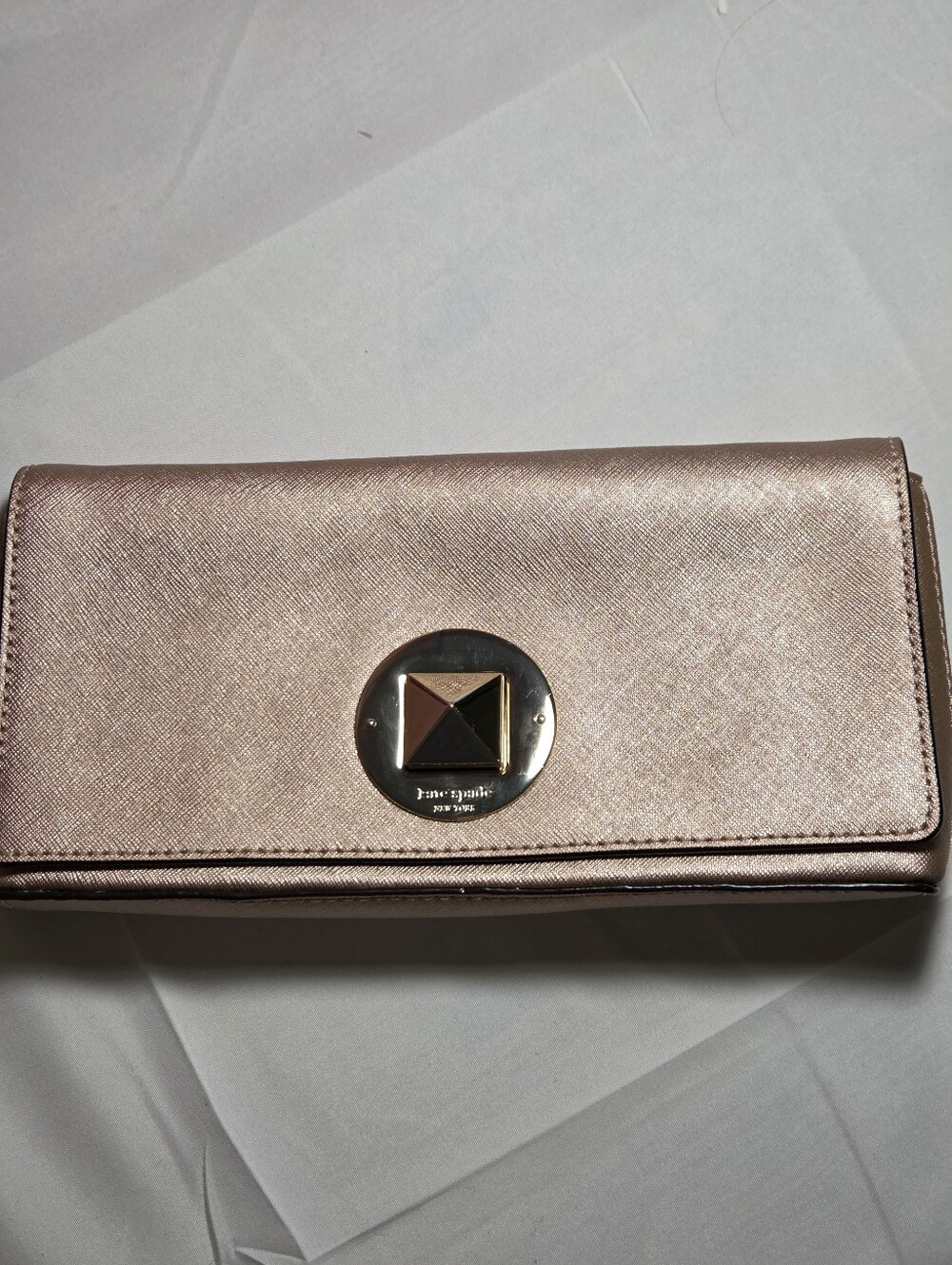 NWOT Kate Spade Rose Gold Saffiano Leather Wallet